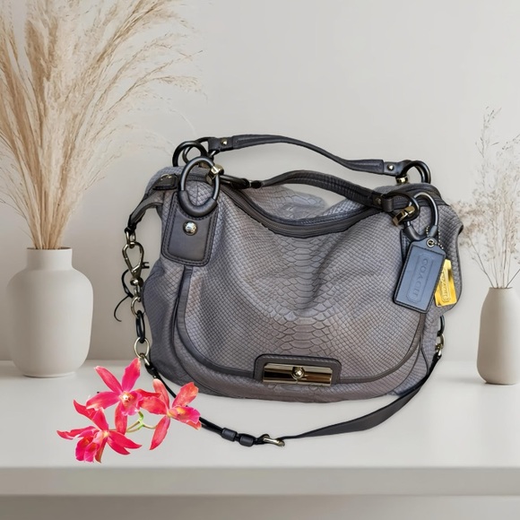 Coach Handbags - Coach python leather satchel crossbody w/ dust bag